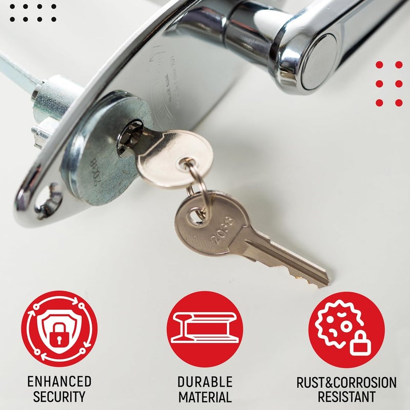 Granatan Garage Door Lock Kit, L-Handle Lock with Inside Slide Lock Latch Mechanism, Home Improvement Door Lock - Image 3